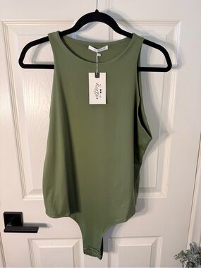 ReoRia Olive Stretch Tank Bodysuit